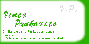 vince pankovits business card